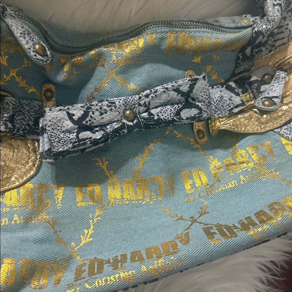 Vintage ED HARDY denim satchel - Picture 2 of 4